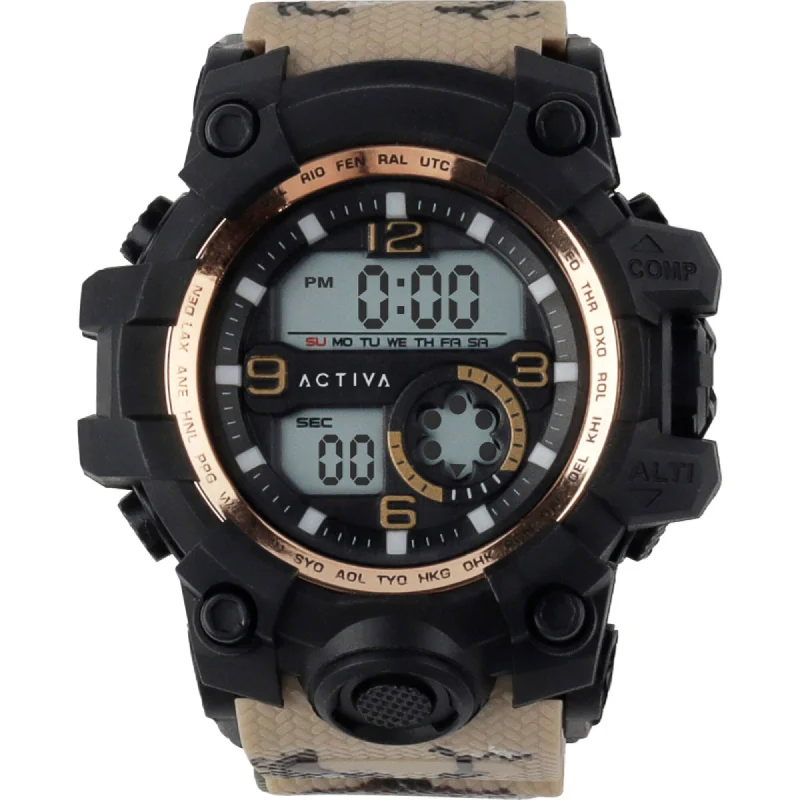 Luxury quartz watches with high-end movements Invicta Unisex Digital Watch - Activa Cold Light Tan Silicone Strap Alarm | ACW435-005 Luxury quartz watches with high-end movements Invicta Unisex Digital Watch - Activa Cold Light Tan Silicone Strap Alarm | ACW435-005