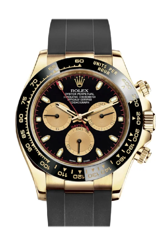 Casual watches for weekend outings Rolex Cosmograph Daytona Black Champagne Yellow Gold Oysterflex Strap Mens Watch 116518LN 116518 Casual watches for weekend outings Rolex Cosmograph Daytona Black Champagne Yellow Gold Oysterflex Strap Mens Watch 116518LN 116518