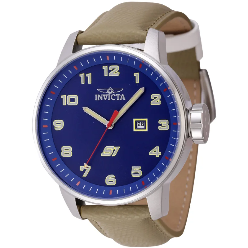 designer watches for special occasions Invicta Men's Watch - S1 Rally Quartz Blue Dial Khaki Genuine Leather Strap | 44958 designer watches for special occasions Invicta Men's Watch - S1 Rally Quartz Blue Dial Khaki Genuine Leather Strap | 44958