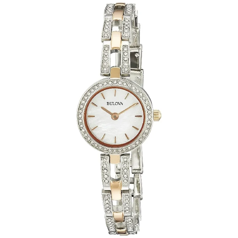 Watches with a sophisticated look   Bulova Women's 98L212 Crystal Two-Tone Stainless Steel Watch