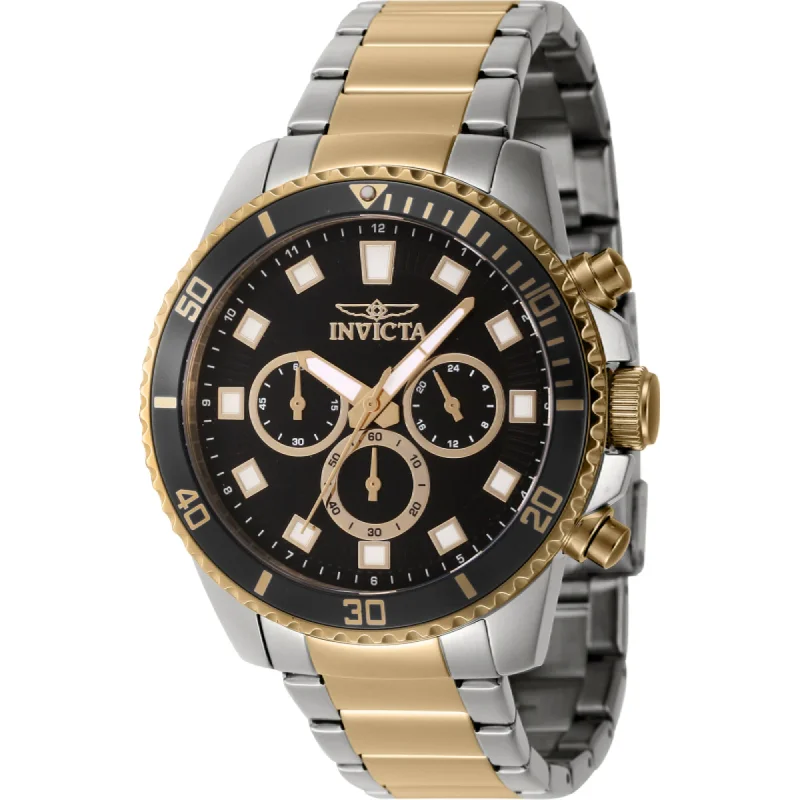 Casual watches for weekend outings   Invicta Men's Watch - Pro Diver Quartz Chrono Silver and Yellow Gold Bracelet | 46058
