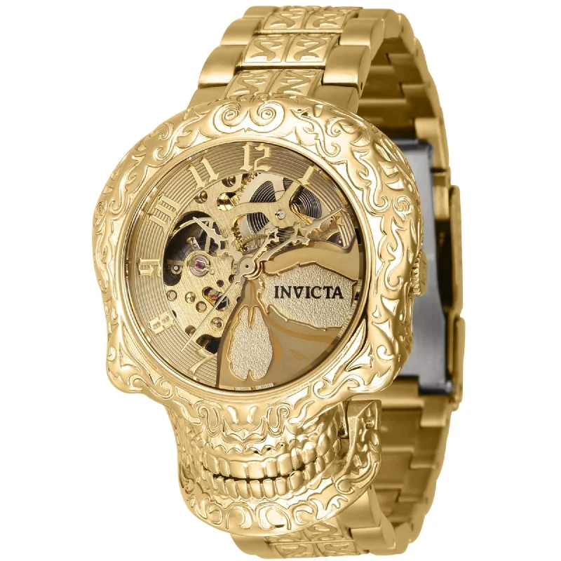 Luxury quartz watches with high-end movements   Invicta Women's Watch - Artist Automatic Skeleton Dial Yellow Gold Bracelet | 42773