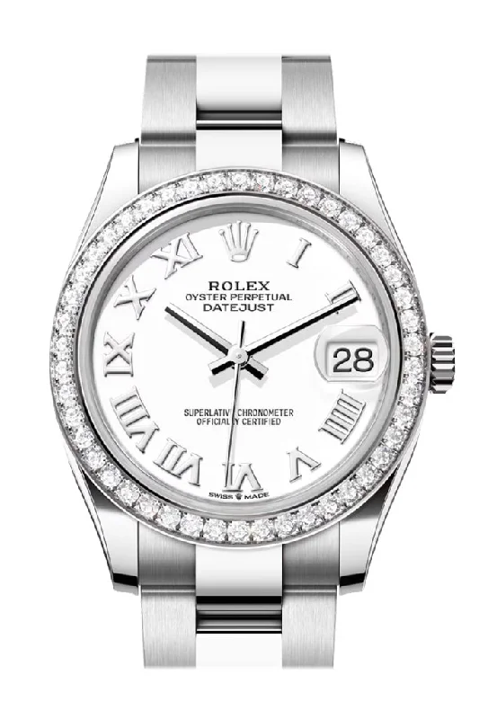 Men's dress watches with slim profile   Rolex Datejust 31 White Roman Dial Ladies Watch 278384RBR 278384RBR-0013