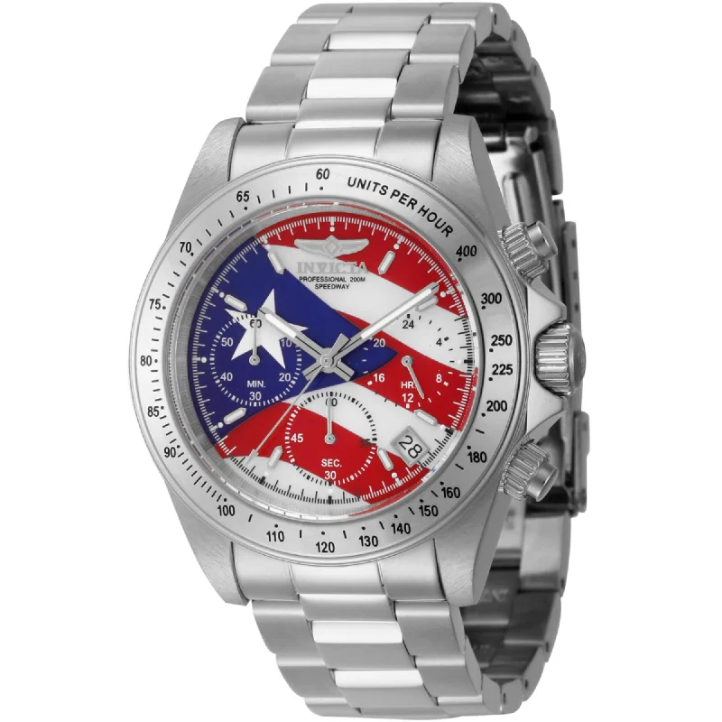 Watches with adjustable straps for a perfect fit Invicta Men's Watch - Speedway Red, White, Blue Dial Silver Tone Bracelet | 46111 Watches with adjustable straps for a perfect fit Invicta Men's Watch - Speedway Red, White, Blue Dial Silver Tone Bracelet | 46111