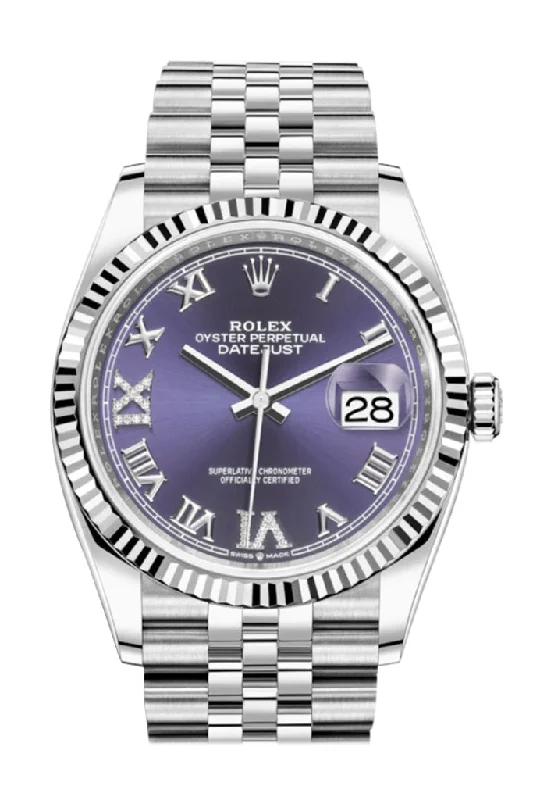 best luxury watches for men Rolex Datejust 36 Purple Roman VI and IX 24 Diamonds Dial Automatic Jubilee Watch 126234 best luxury watches for men Rolex Datejust 36 Purple Roman VI and IX 24 Diamonds Dial Automatic Jubilee Watch 126234