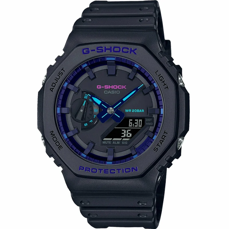 Watches for daily wear   Casio G-Shock Carbon Core Guard Violet Accent Men's Watch GA-2100VB-1A