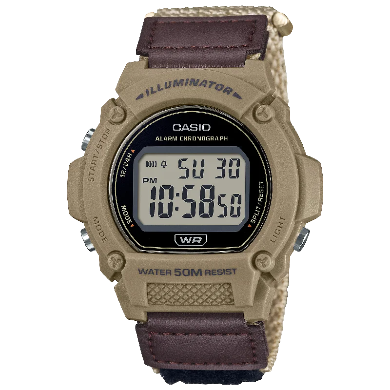 Vintage style quartz watches   CASIO W-219HB-5AVDF Men Watch