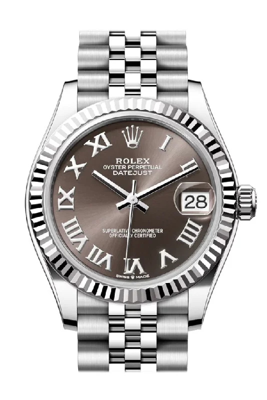 Watches with a classic look   Rolex Datejust 31 Brown Roman Dial Fluted Bezel Jubilee Ladies Watch 278274 278274-0022