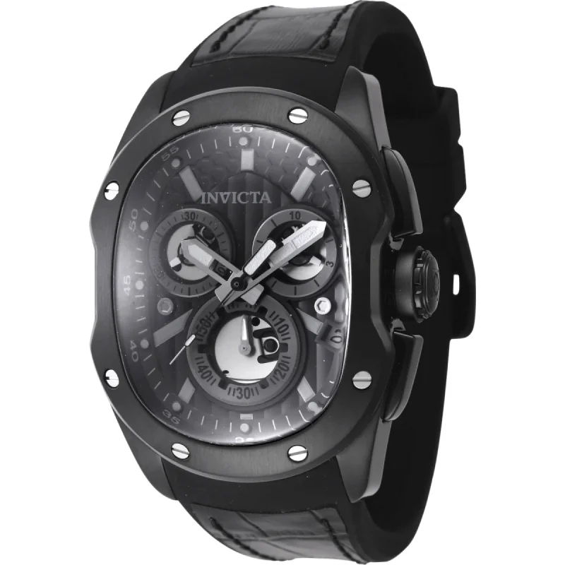 Watches with a luxurious look   Invicta Men's Wrap Watch - Lupah Revolution 2.0 Quartz Chronograph Black Strap | 45440
