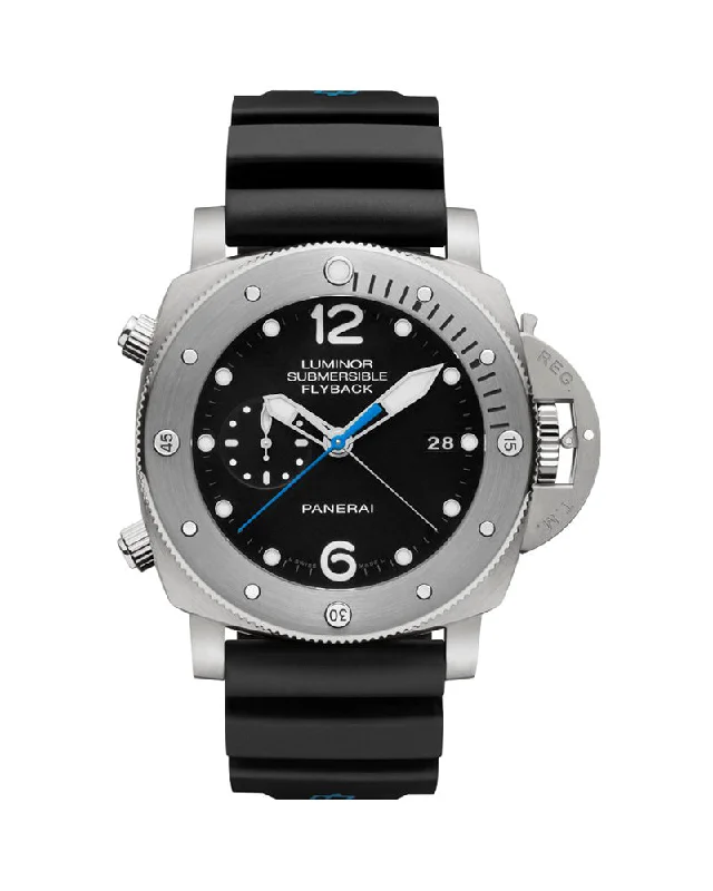 minimalistic watches for men with leather bands   PANERAI SUBMERSIBLE CHRONO, 47 MM, TITANIUM