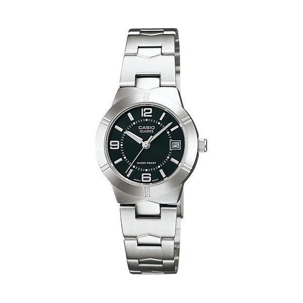 Men's dress watches with slim profile   Casio LTP-1241D-1ADF Silver/Black Stainless Steel Strap Watch for Women