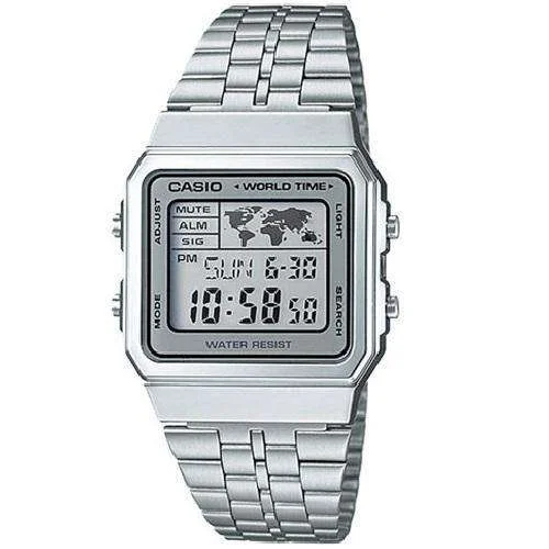 stylish watches for everyday wear   Casio Vintage A500WA-7D Silver Stainless Watch Unisex