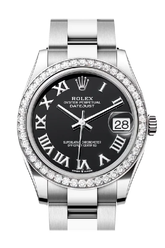 Luxury quartz watches with high-end movements   Rolex Datejust 31 Black Roman Dial Ladies Watch 278384RBR 278384RBR-0001