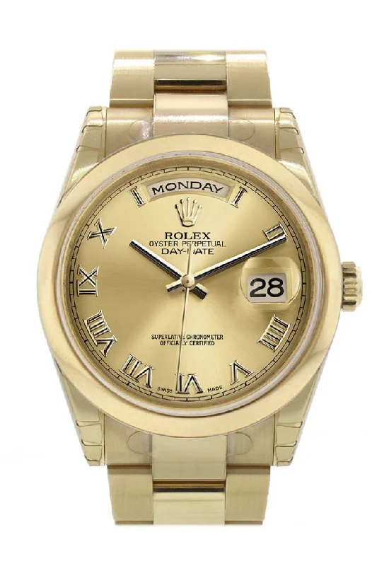 Men's dress watches with slim profile Rolex Day-Date 36 Champagne Roman Dial Yellow Gold Watch 118208 Men's dress watches with slim profile Rolex Day-Date 36 Champagne Roman Dial Yellow Gold Watch 118208