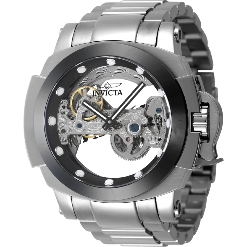 Watches with leather straps and quick release clasps Invicta Men's Automatic Watch - Coalition Forces Black Ghost Bridge Dial | 45961 Watches with leather straps and quick release clasps Invicta Men's Automatic Watch - Coalition Forces Black Ghost Bridge Dial | 45961