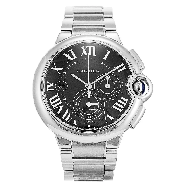 Luxury quartz watches with high-end movements   Cartier Men's W6920025 Ballon Bleu de Cartier Chronograph Stainless Steel Watch