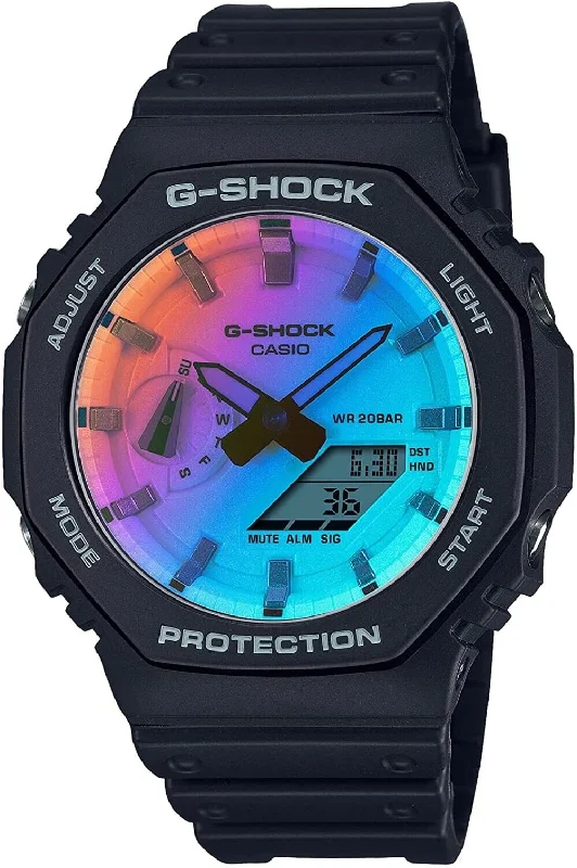 Formal watches for evening events Casio G-Shock "Iridescent Color Series" Rainbow Dial Men's Watch GA-2100SR-1A Formal watches for evening events Casio G-Shock "Iridescent Color Series" Rainbow Dial Men's Watch GA-2100SR-1A