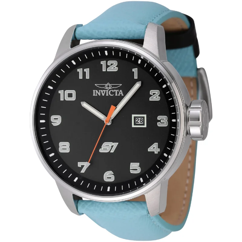 Watches with adjustable straps for a perfect fit   Invicta Men's Quartz Watch - S1 Rally Chronograph Light Blue and Black Strap | 44957