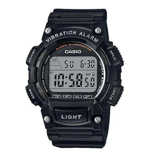 watches with custom engravings for gifts   Casio W-736H-1AVDF Black Resin Watch for Men
