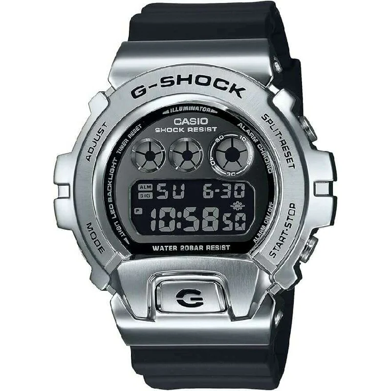classic pocket watches for collectors   CASIO G-SHOCK METAL COVERED DIGITAL BLACK & SILVER MEN WATCH GM-6900U-1JF