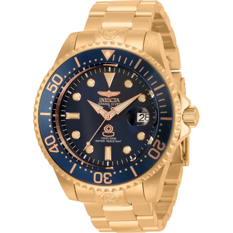 classic pocket watches for collectors   Invicta Men's Watch - Pro Diver Automatic Blue Dial Rose Gold Bracelet | 33316