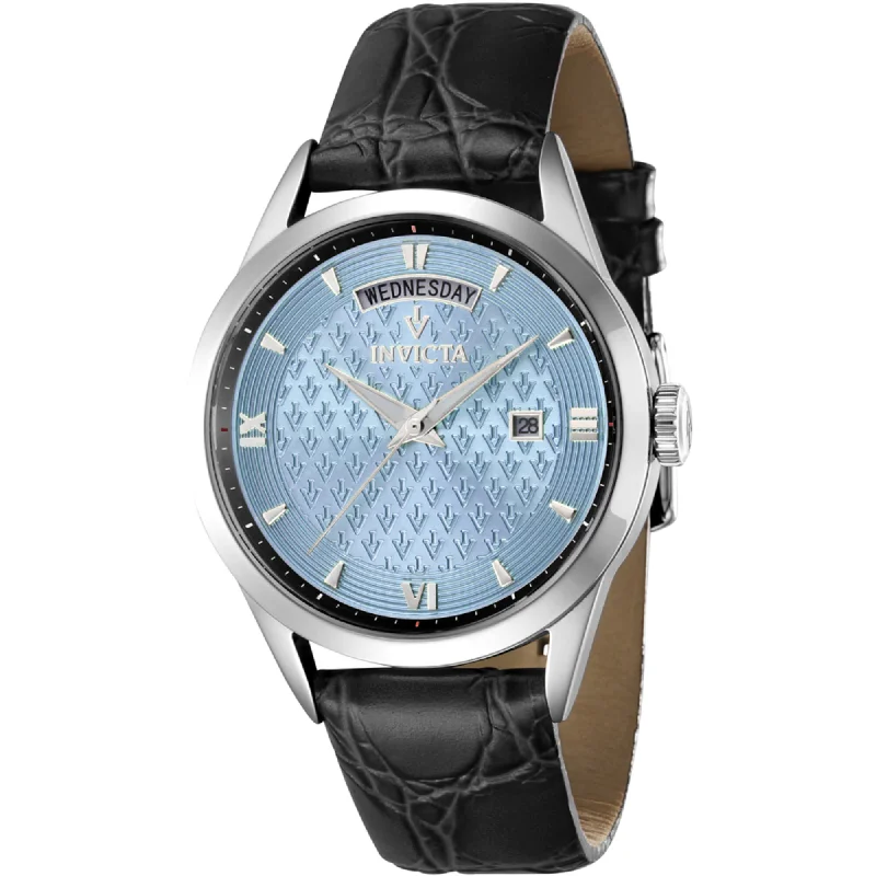 Watches with classic style for timeless appeal Invicta Women's Watch - Vintage Quartz Light Blue Dial Black Leather Strap | 44260 Watches with classic style for timeless appeal Invicta Women's Watch - Vintage Quartz Light Blue Dial Black Leather Strap | 44260