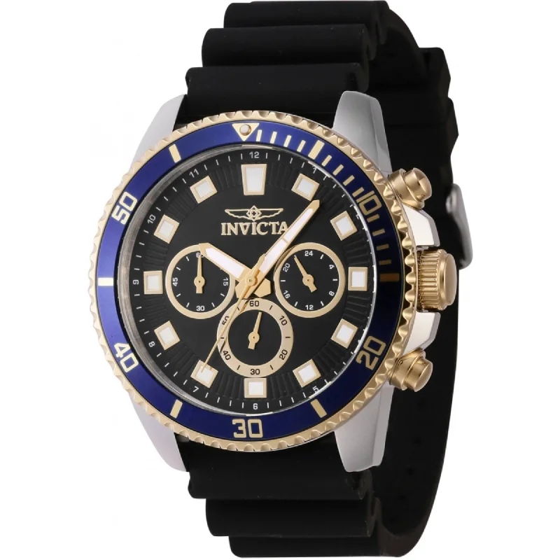 stylish watches for casual wear   Invicta Men's Chronograph Watch - Pro Diver Blue and Gold Tone Bezel Strap | 46121