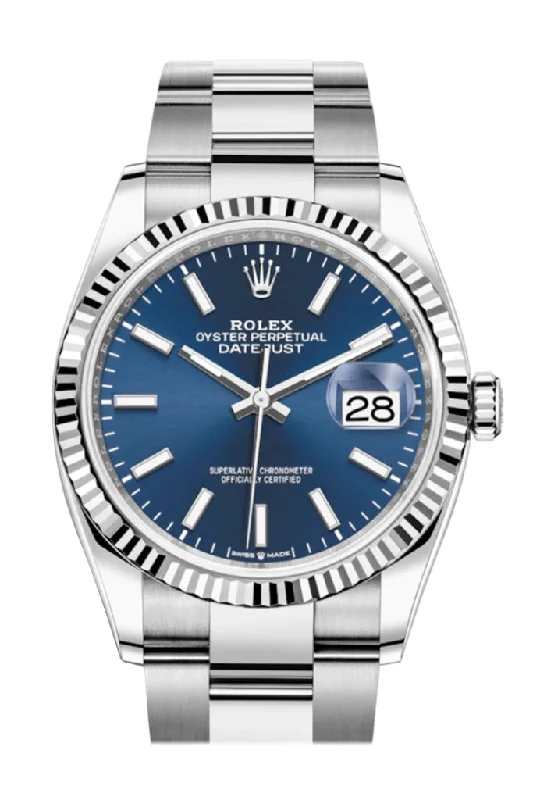 Watches with adjustable straps for a perfect fit   Rolex Datejust 36 Blue Dial Automatic Watch 126234