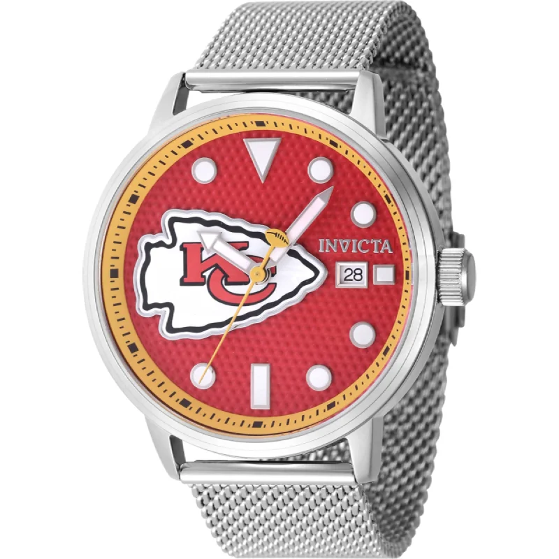 Formal watches for evening events   Invicta Men's Watch - NFL Kansas City Chiefs Red Dial Steel Mesh Bracelet | 47977