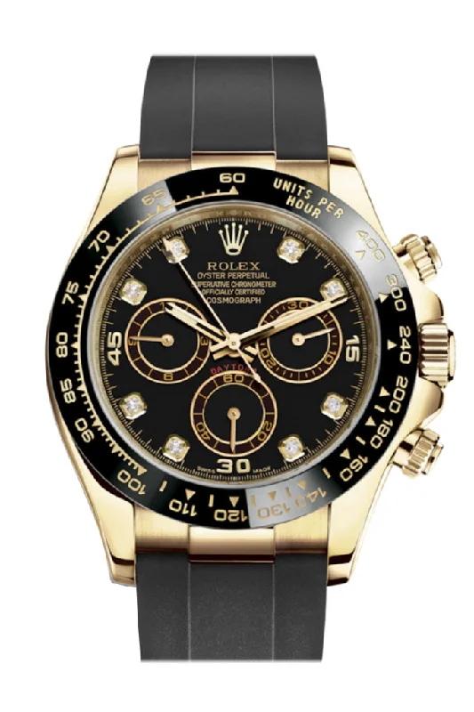 Luxury quartz watches with high-end movements Rolex Cosmograph Daytona Black Diamond Yellow Gold Oysterflex Strap Mens Watch 116518LN 116518 Luxury quartz watches with high-end movements Rolex Cosmograph Daytona Black Diamond Yellow Gold Oysterflex Strap Mens Watch 116518LN 116518