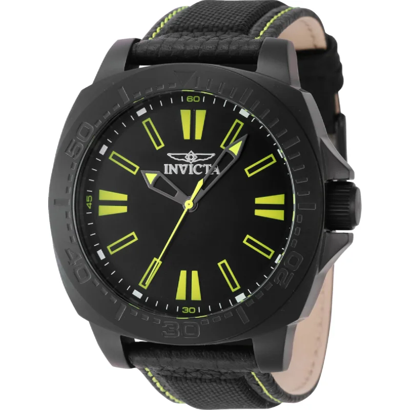 Watches with adjustable straps for a perfect fit   Invicta Men's Watch - Speedway Black Steel Case Nylon and Leather Strap | 46308