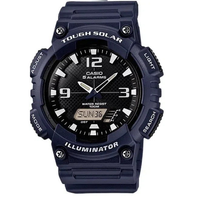 designer watches for special occasions   Casio AQ-S810W-2A2 Navy Blue Solar Powered Watch for Men