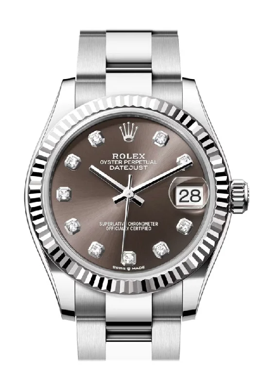 Casual watches for weekend outings   Rolex Datejust 31 Brown Diamond Dial Fluted Bezel Ladies Watch 278274 278274-0007