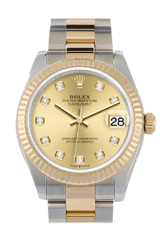 elegant dress watches for formal events Rolex Datejust 31 Champagne Diamond Dial Fluted Bezel 18K Yellow Gold Two Tone Watch 278273 elegant dress watches for formal events Rolex Datejust 31 Champagne Diamond Dial Fluted Bezel 18K Yellow Gold Two Tone Watch 278273