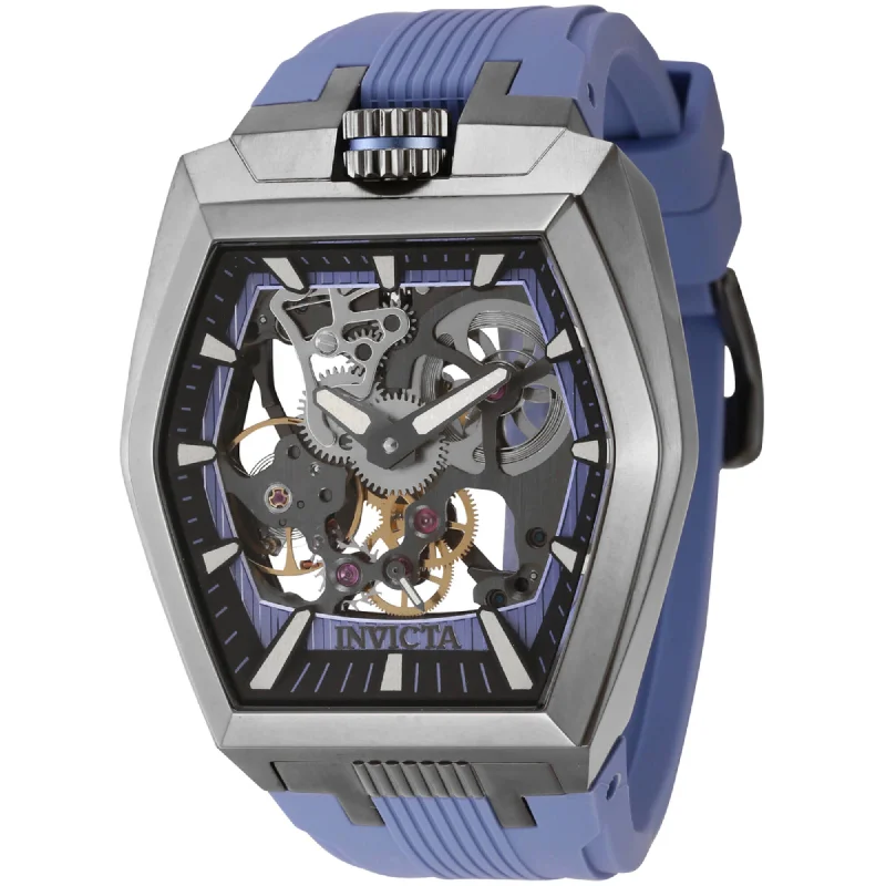 best luxury watches for men   Invicta Men's Watch - Akula Mechanical Skeleton Dial Blue Silicone Strap | 44019