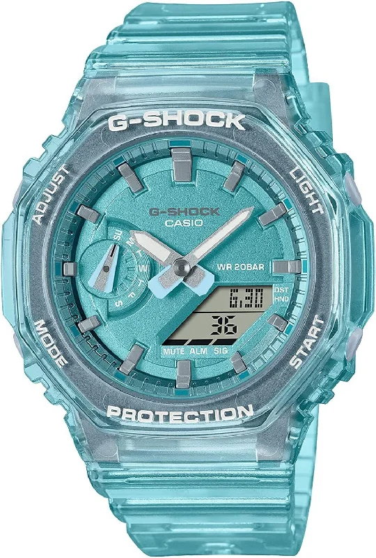 Luxury quartz watches with high-end movements   Casio G-Shock Carbon Core Guard Blue Clear Ladies Watch GMA-S2100SK-2