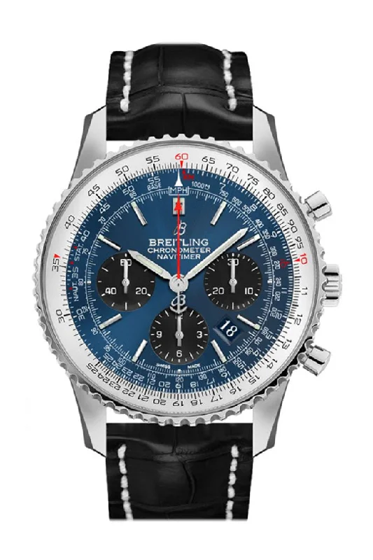 Luxury quartz watches with high-end movements   Breitling Navitimer 01  Black Croc Tang AB0121211 C1P1