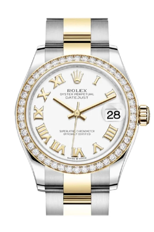 stylish watches for casual wear Rolex Datejust 31 White Roman Dial Diamond Bezel Yellow Gold Two Tone Watch 278383RBR 278383 stylish watches for casual wear Rolex Datejust 31 White Roman Dial Diamond Bezel Yellow Gold Two Tone Watch 278383RBR 278383