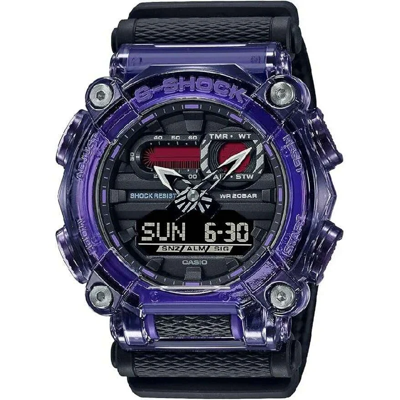 Watches with leather straps and quick release clasps CASIO G-SHOCK ANALOG DIGITAL PURPLE & BLACK MEN WATCH GA-900TS-6AJF Watches with leather straps and quick release clasps CASIO G-SHOCK ANALOG DIGITAL PURPLE & BLACK MEN WATCH GA-900TS-6AJF