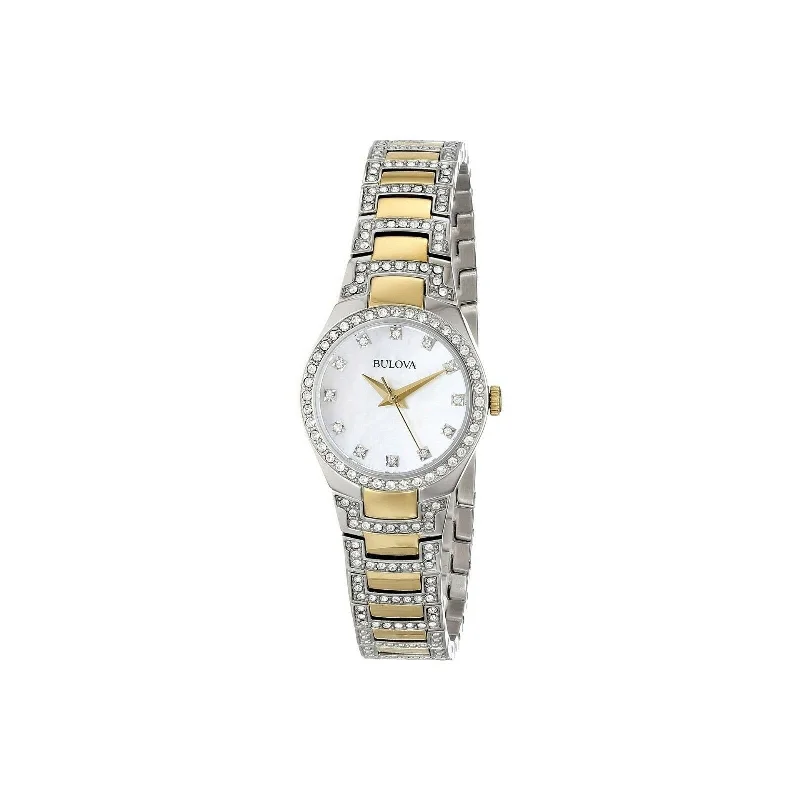 women’s watches with interchangeable bands   Bulova Women's 98L198 Crystal Two-Tone Stainless Steel with Sets of Crystal Watch