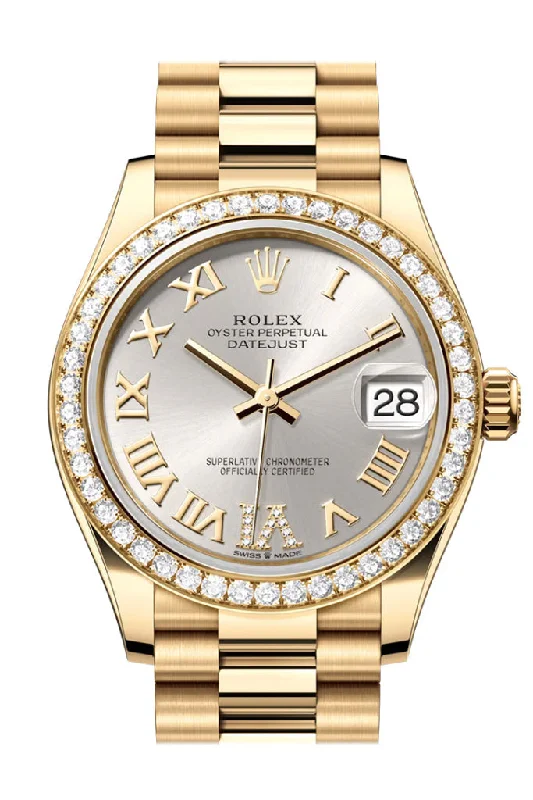 Watches made for exclusive collectors   Rolex Datejust 31 Silver Roman Dial Diamond Bezel Yellow Gold Ladies Watch 278288RBR 278288RBR-0020