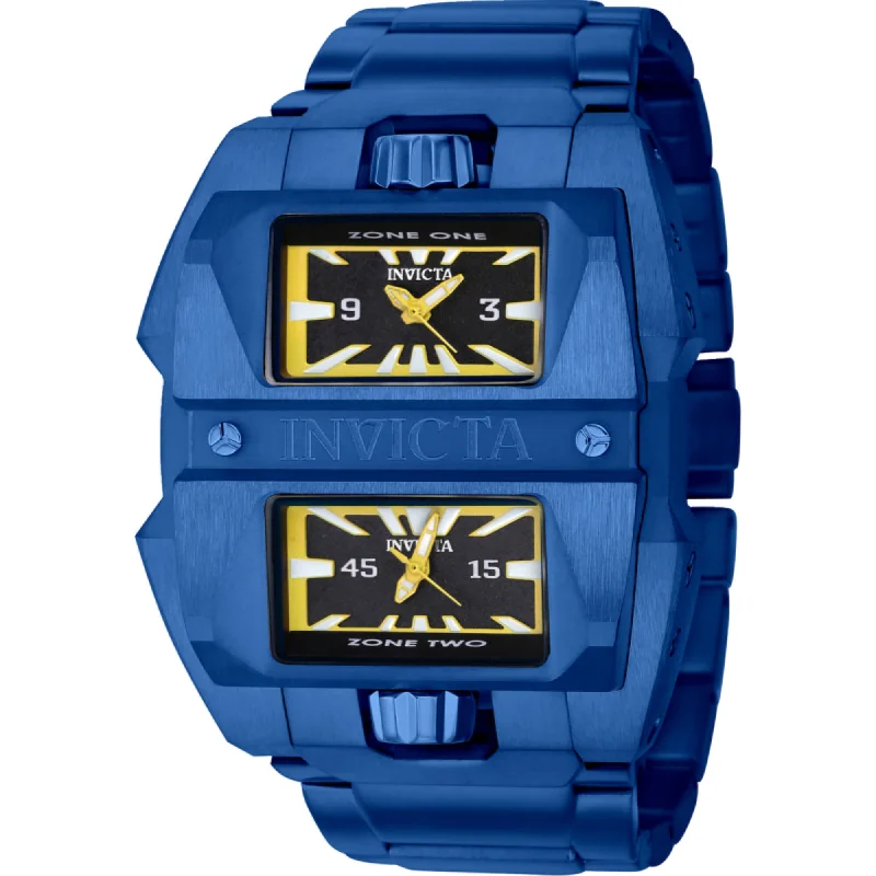 Watches with a sophisticated look   Invicta Men's Watch - Akula Dual Time Black Dial Blue Steel Bracelet Quartz | 41710