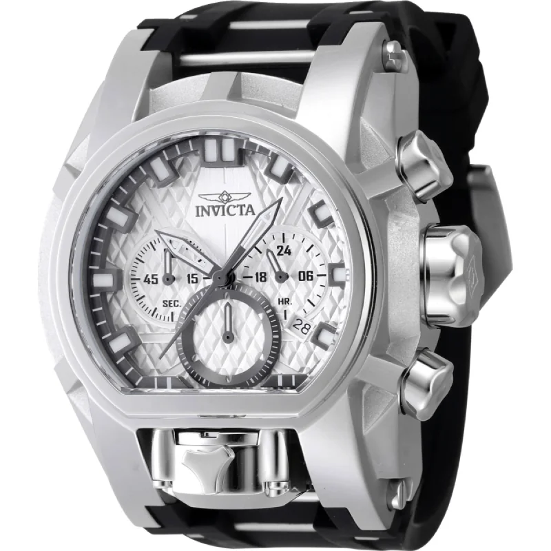 Watches with a classic look Invicta Men's Watch - Bolt Zeus Magnum Quartz Chrono Silver and Black Strap | 47531 Watches with a classic look Invicta Men's Watch - Bolt Zeus Magnum Quartz Chrono Silver and Black Strap | 47531