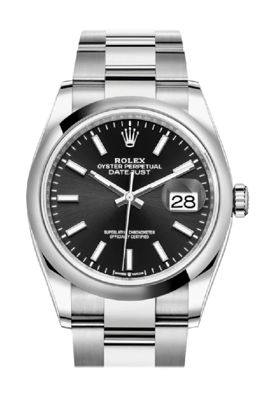Watches with a sophisticated look   Rolex Datejust 36 Black Dial Automatic Watch 126200