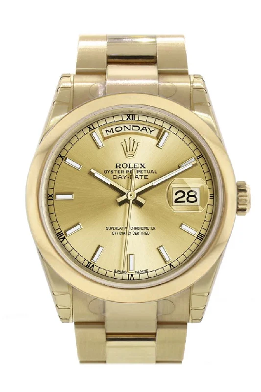 Watches with a sophisticated look   Rolex Day-Date 36 Champagne Dial Yellow Gold Watch 118208