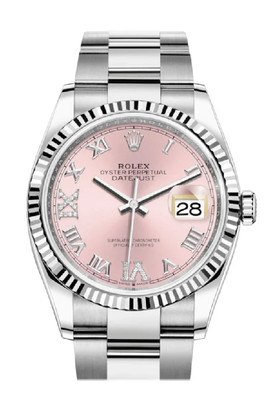 Modern design square dial watches Rolex Datejust 36 Pink Roman VI and IX 24 Diamonds Dial Automatic Watch 126234 Modern design square dial watches Rolex Datejust 36 Pink Roman VI and IX 24 Diamonds Dial Automatic Watch 126234
