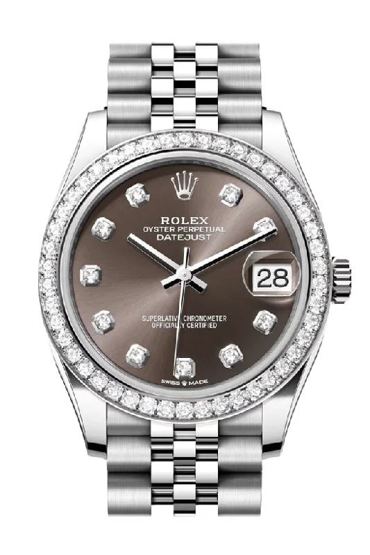 Watches with adjustable straps for a perfect fit   Rolex Datejust 31 Dark Grey Diamond Dial Jubilee Ladies Watch 278384RBR 278384RBR-0010