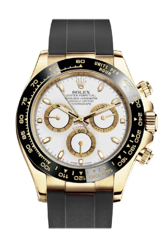 Formal watches for evening events Rolex Cosmograph Daytona White Yellow Gold Oysterflex Strap Mens Watch 116518LN 116518 Formal watches for evening events Rolex Cosmograph Daytona White Yellow Gold Oysterflex Strap Mens Watch 116518LN 116518