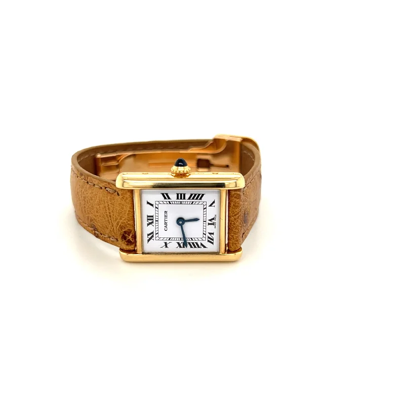 Watches with a stylish look   1978 Cartier Paris 18kt Gold Tank Medium