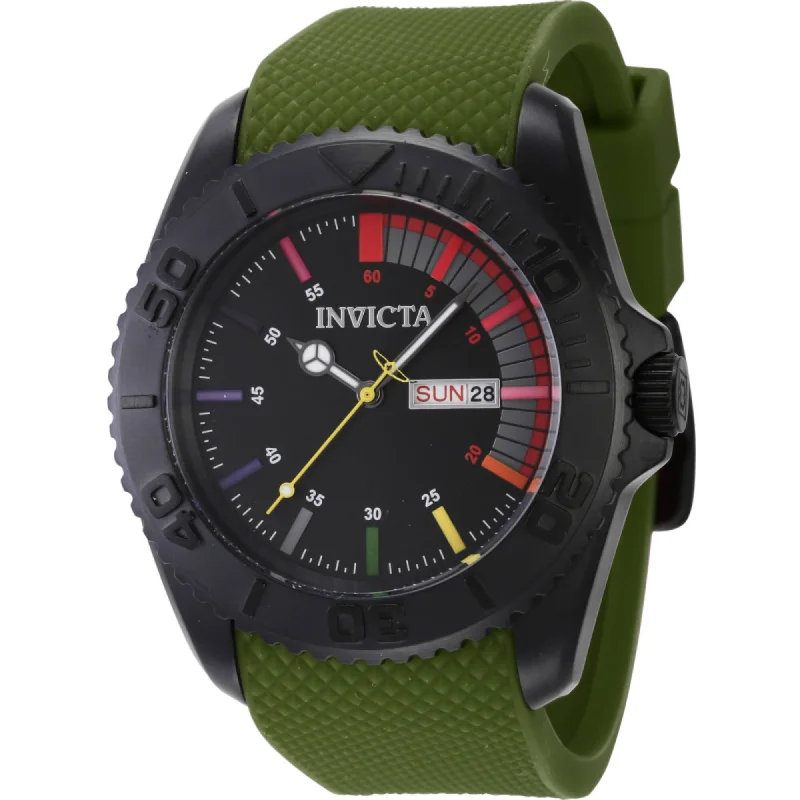 stylish watches for everyday wear Invicta Men's Watch - Pro Diver Black Dial Green Silicone Strap Day-Date | 44736 stylish watches for everyday wear Invicta Men's Watch - Pro Diver Black Dial Green Silicone Strap Day-Date | 44736